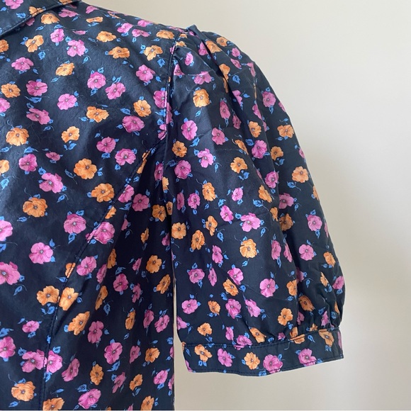 No. 6 Store floral puff sleeve button down shirt - Picture 5 of 6
